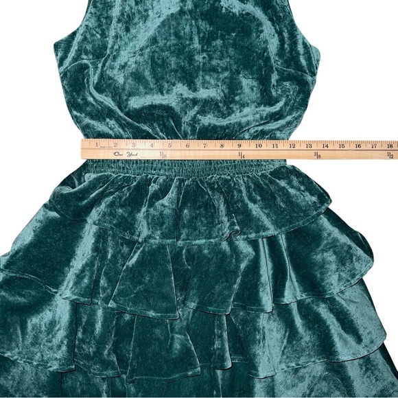 TCEC Deep Teal Velvet Dress Size Small - Picture 7 of 9